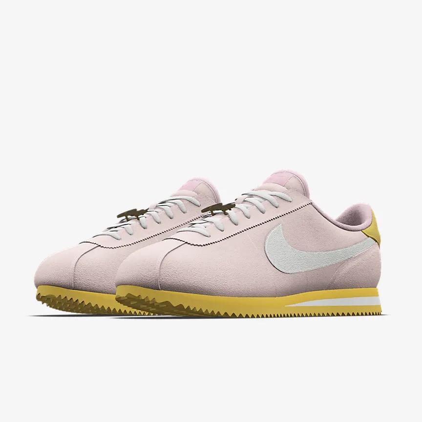 Giày Nike Cortez Unlocked By You Nữ Hồng Vàng